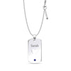 Personalised 925 Sterling Silver Heart Shaped Birthstone Engraved Name Tiny Charm Pendant Necklace for Girls and Women