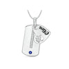 Personalised 925 Sterling Silver Heart Shaped Adorned With a Paw Cut-Out Custom Engraved Name Birthstone CZ Tiny Pendant Necklace for Men and Women