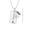 Personalised 925 Sterling Silver Heart Shaped Adorned With a Paw Cut-Out Custom Engraved Name Birthstone CZ Tiny Pendant Necklace for Men and Women