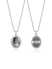 Personalized Memorial Photo Fingerprint Necklace