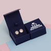 925 Sterling Silver 18K Gold-Plated Mother of Pearl Greek Key Cufflinks for Dad Father Grand-Father Men With Gift Box