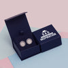 925 Sterling Silver Mother of Pearl Greek Key Cufflinks for Dad, Grand-Father With Gift Box