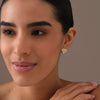 925 Steling Silver 14K Gold-Plated Love White Druzy Heart Shaped Stud Earrings for Women