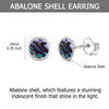 925 Sterling Silver Bezel Setting Flat Round Disc Circle Abalone Shell Stud Earrings for Women