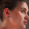 925 Sterling Silver Black Onyx Bezel-Set Round Circle Stud Earrings for Women