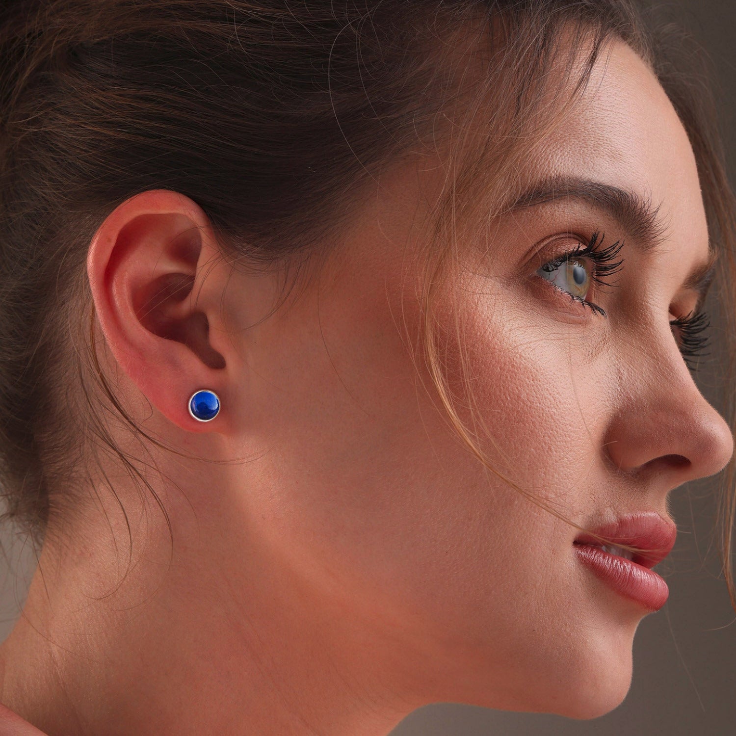 925 Sterling Silver Bezel Set Round Circle Stud Earrings for Women