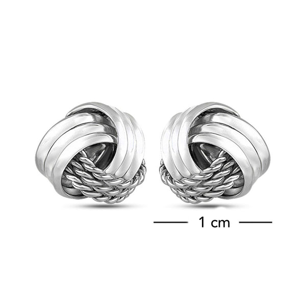925 Sterling Silver Love Knot Stud Earrings for Teen Women
