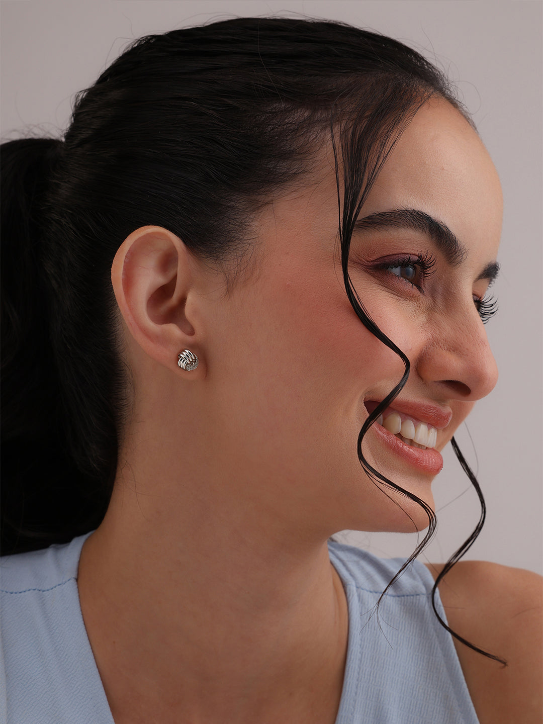 Rhodium Stud Earrings