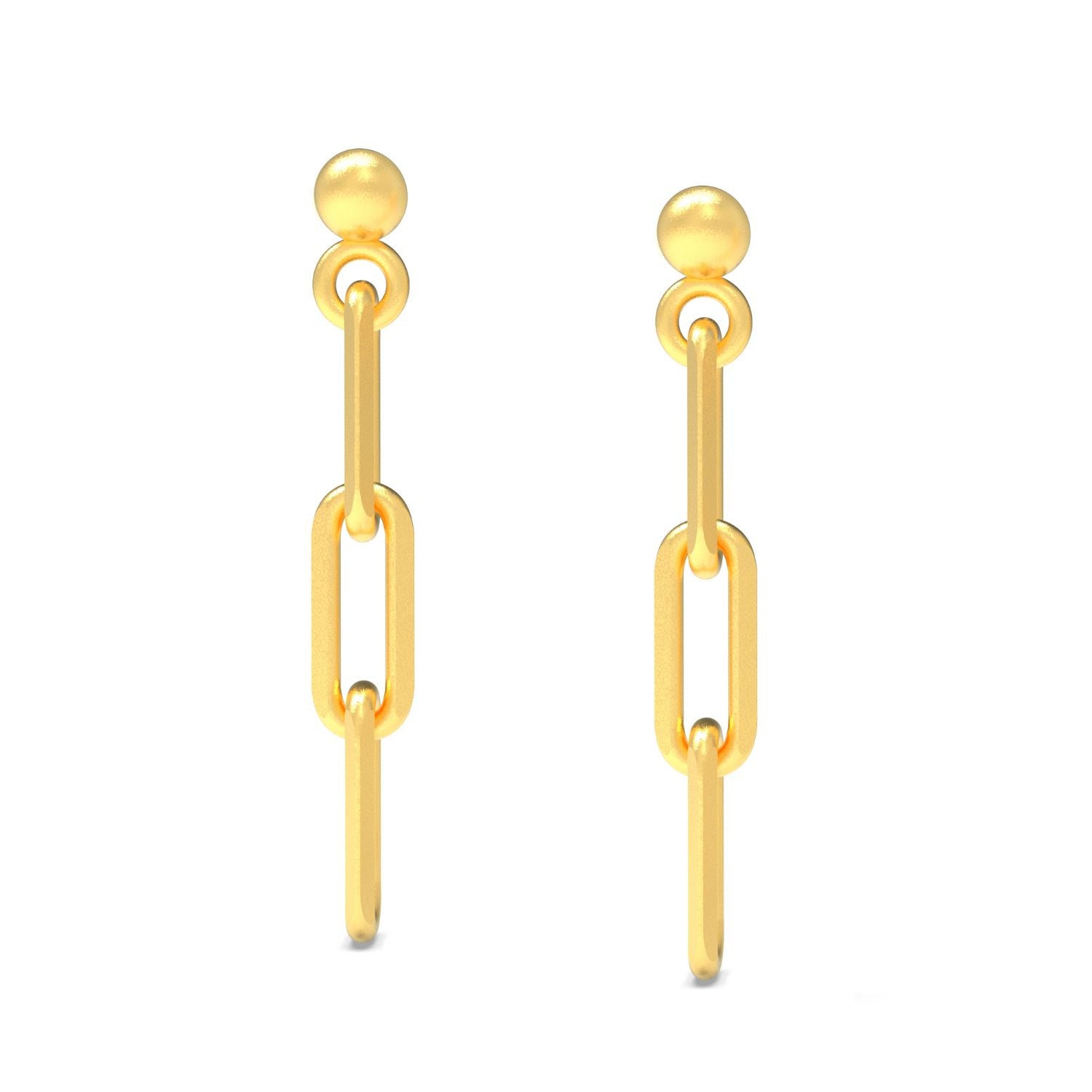 925 Sterling Silver Jewellery Italian Paperclip Link Drop Liner Stud Earrings for Women Teen 30MM