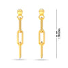 925 Sterling Silver Jewellery Italian Paperclip Link Drop Liner Stud Earrings for Women Teen 30MM
