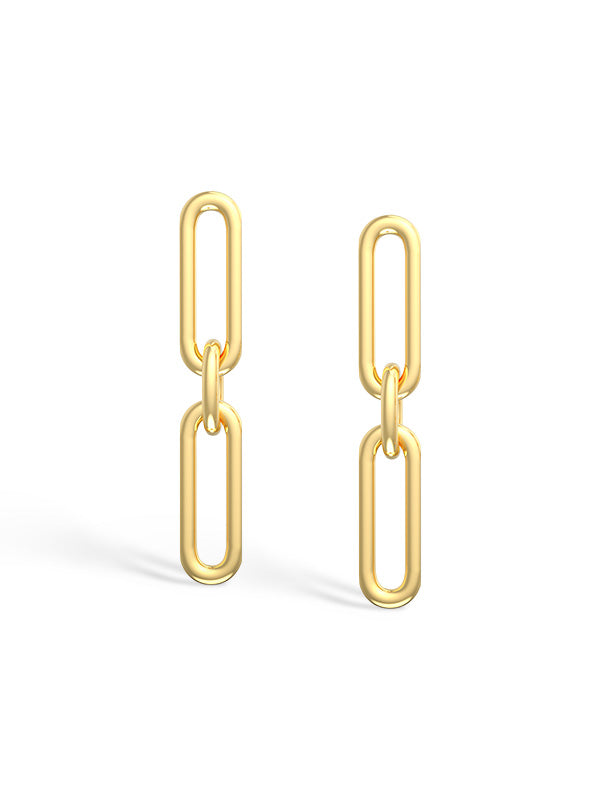 Gold Italian Paperclip Drop Dangler
