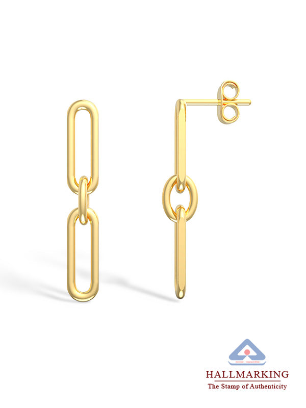 Gold Italian Paperclip Drop Dangler