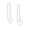 925 Sterling Silver Jewellery Heart Threader Drop Earrings for Girl Women