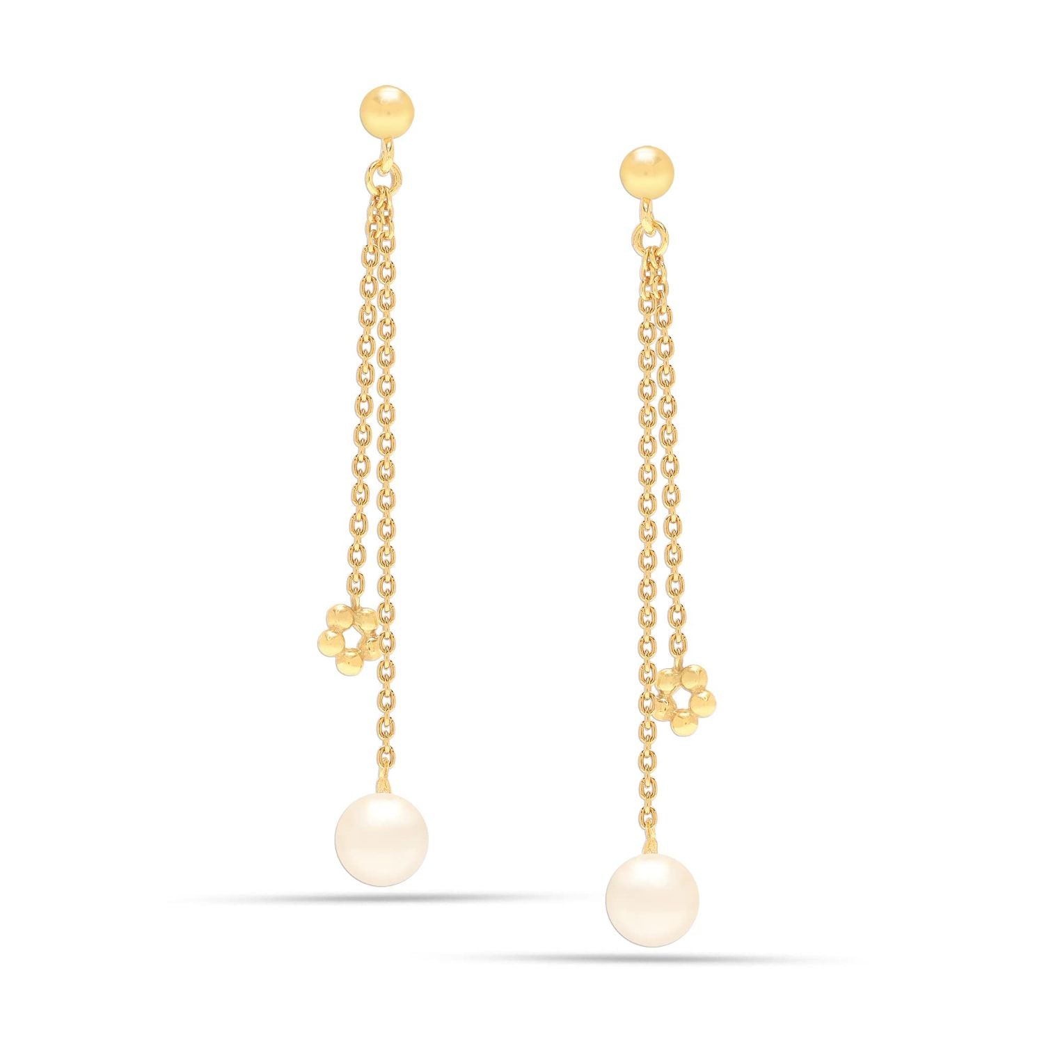 925 Sterling Silver Beaded Charm Pearl Drop Earrings for Women