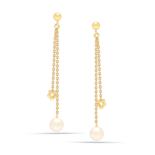 925 Sterling Silver Beaded Charm Pearl Drop Earrings for Women