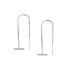 925 Sterling Silver CZ Lightweight T Bar Box Chain Earrings for Women Teen