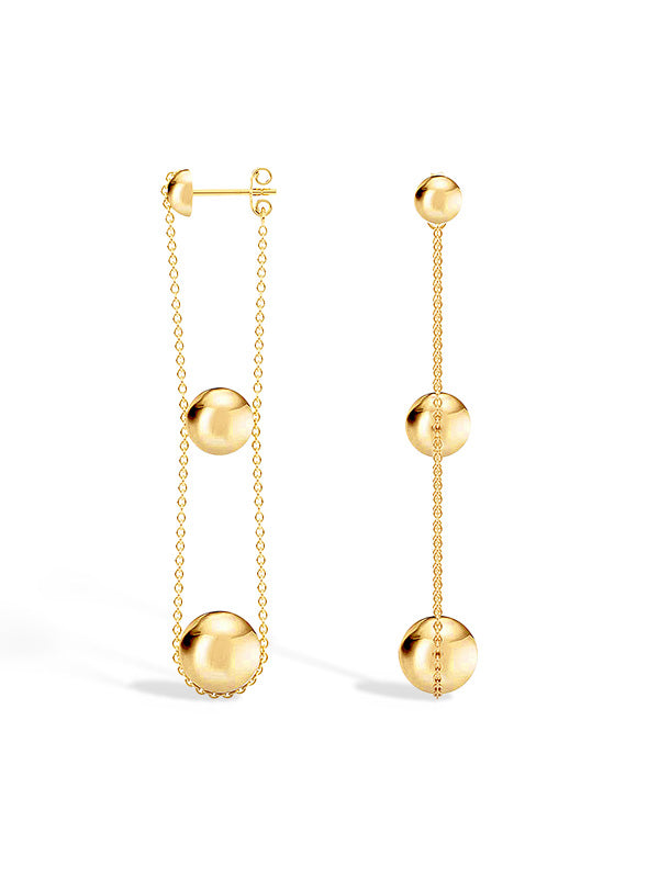 Triple Ball Drop Earrings