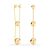 925 Sterling Silver Gold-Plated Yellow Gold Classic Ball Triple Drop Dangle Earrings for Women Teen