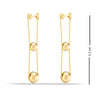 925 Sterling Silver Gold-Plated Yellow Gold Classic Ball Triple Drop Dangle Earrings for Women Teen
