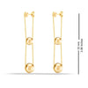 925 Sterling Silver Gold-Plated Yellow Gold Classic Ball Triple Drop Dangle Earrings for Women Teen