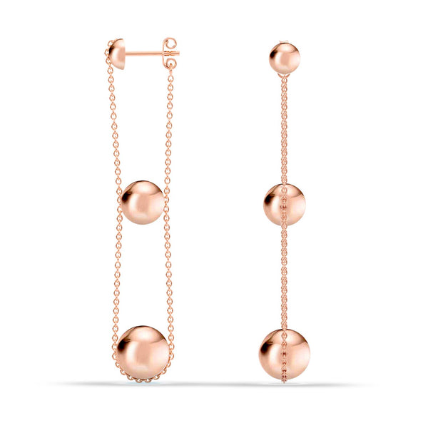 925 Sterling Silver Rose Gold-Plated Triple Drop Dangle Earrings for Women Teen