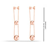 925 Sterling Silver Rose Gold-Plated Triple Drop Dangle Earrings for Women Teen