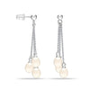 925 Sterling Silver Dangle Drop Pearl Earrings for Women Hypoallergenic Pearl Earring for Teen