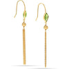 925 Sterling Silver Gold-Plated Natural Birthstone Gemstone Earrings for Women