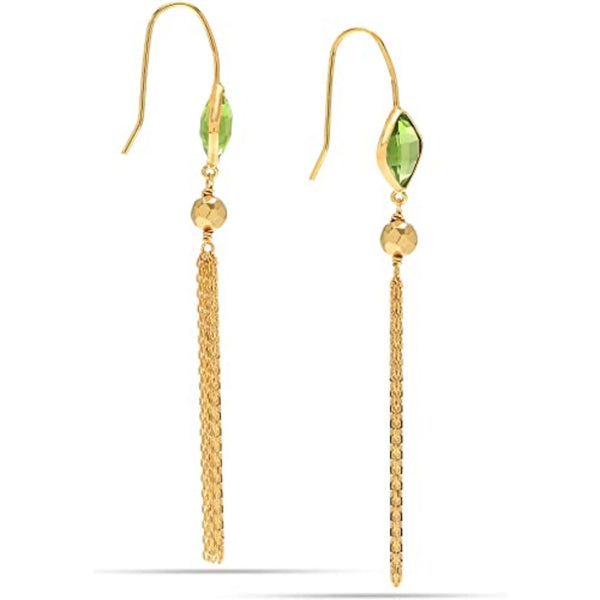 925 Sterling Silver Gold-Plated Natural Birthstone Gemstone Earrings for Women