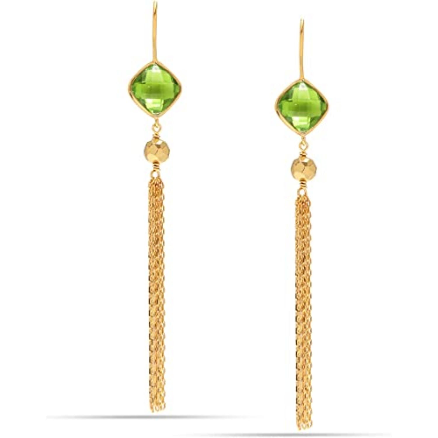 925 Sterling Silver Gold-Plated Natural Birthstone Gemstone Earrings for Women