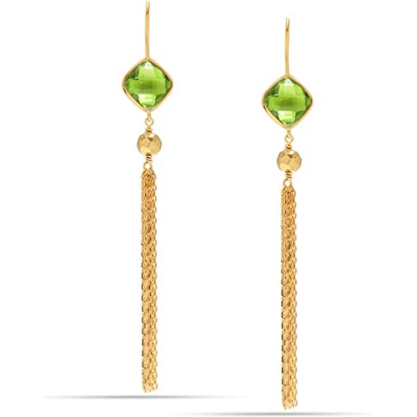 925 Sterling Silver Gold-Plated Natural Birthstone Gemstone Earrings for Women