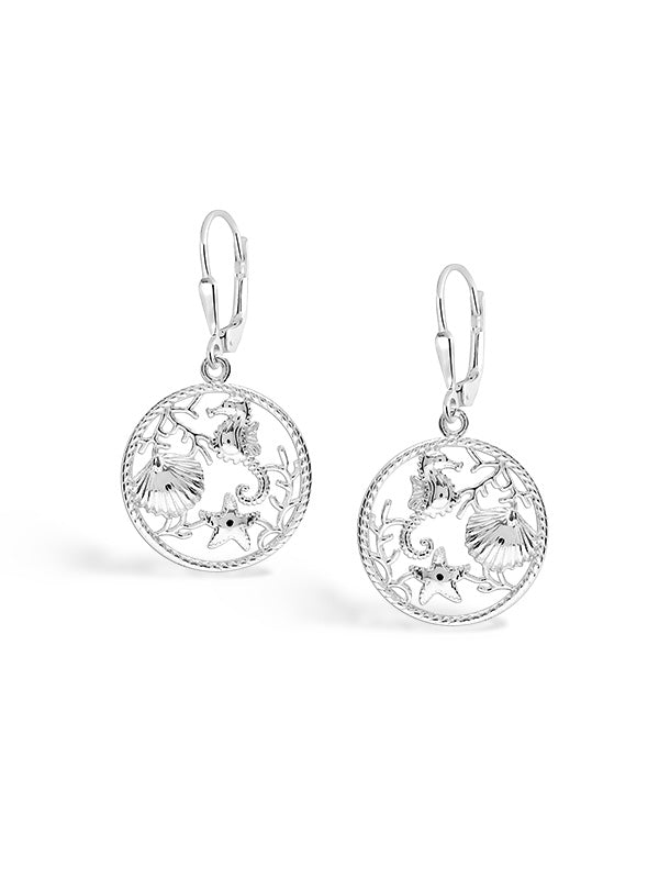 Sea Life Leverback Drop Earrings