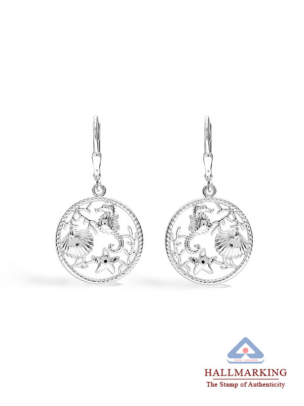 Sea Life Leverback Drop Earrings