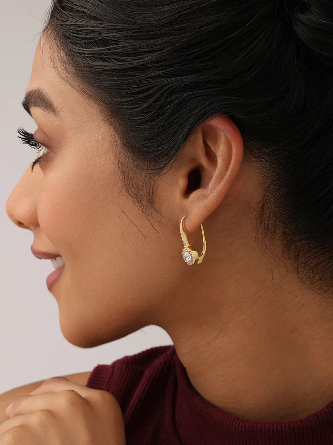 Gold Lever Back Drop Earrings