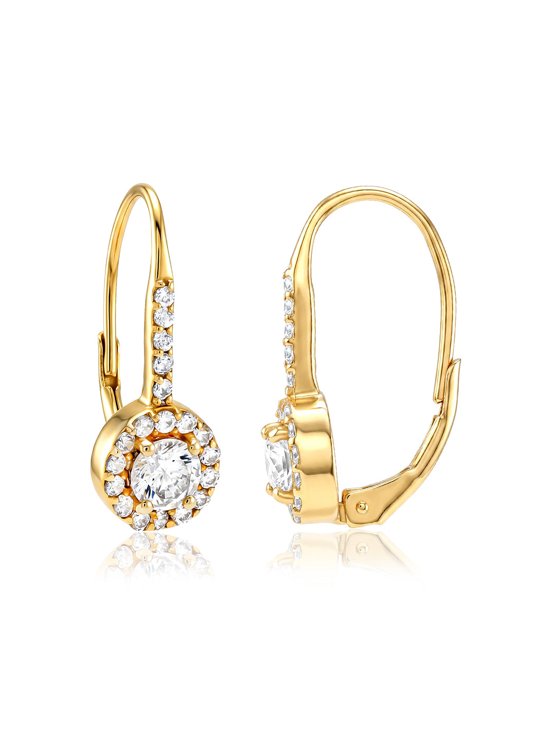 Gold Lever Back Drop Earrings