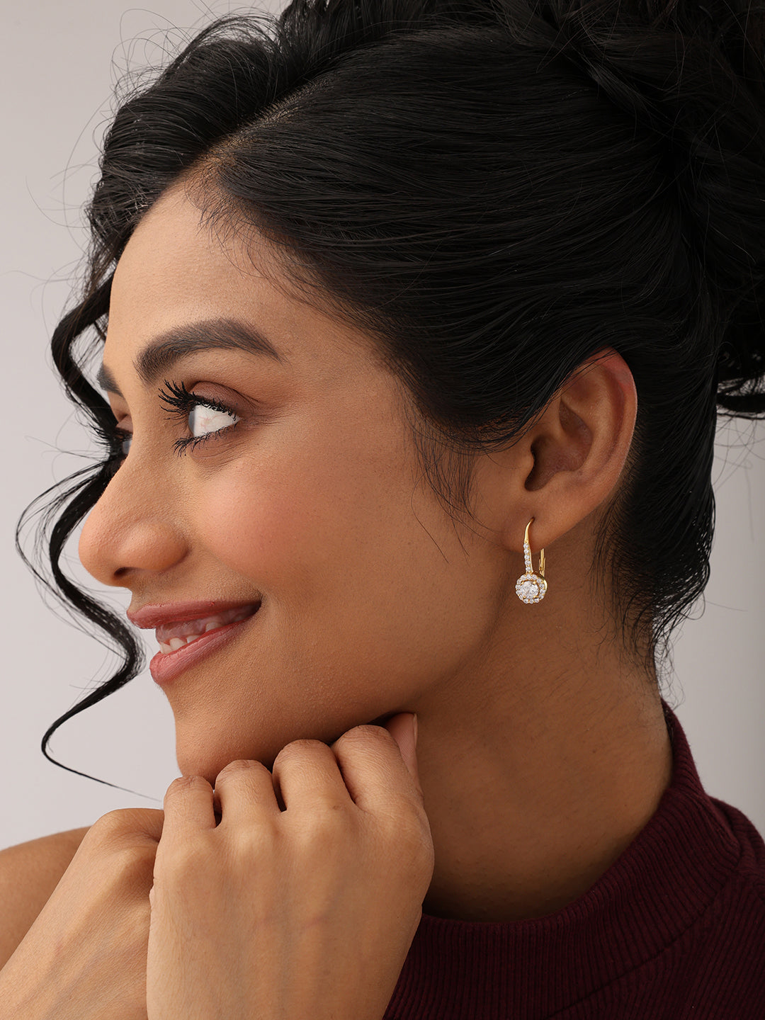 Gold Lever Back Drop Earrings
