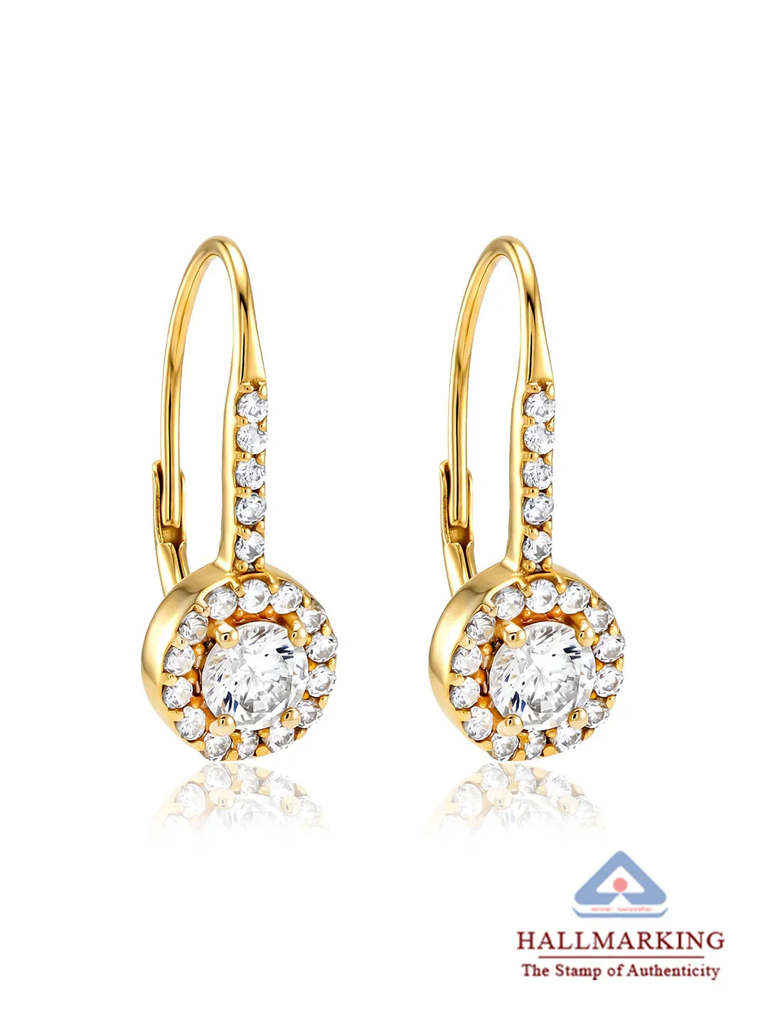 Gold Lever Back Drop Earrings
