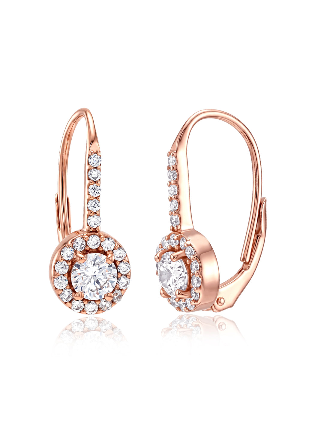 Rose Gold Lever Back Earrings