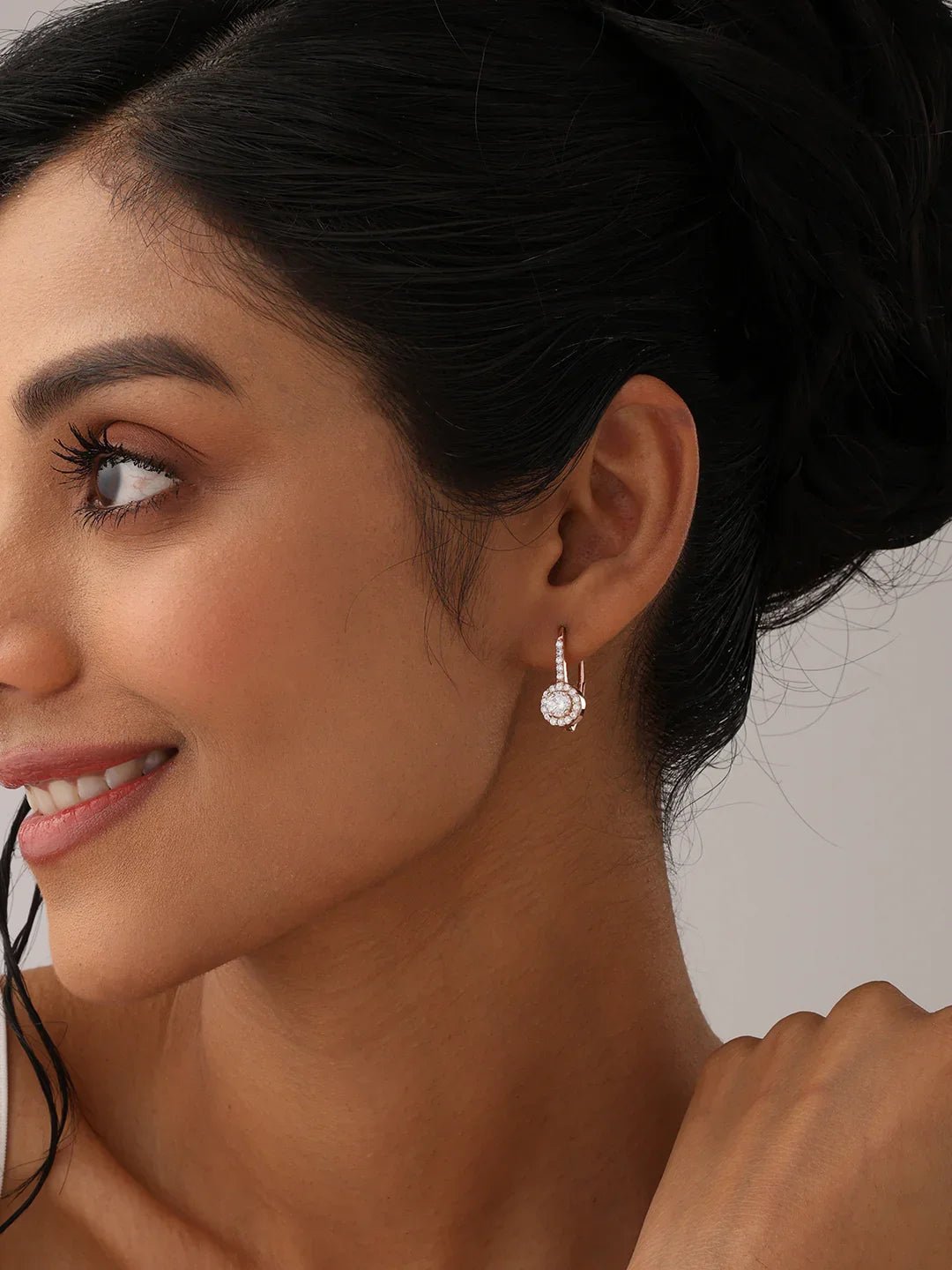 Rose Gold Lever Back Earrings