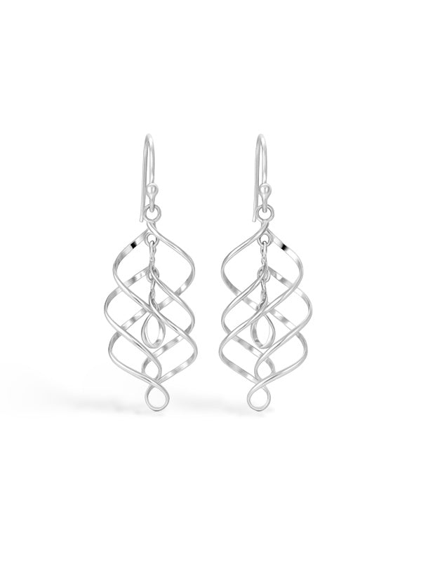 925 Sterling Silver Infinity Knot Twist French-Wire Drop Dangle Earring for Women