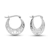 925 Sterling Silver Floral Hoop Earrings for Teen Women