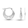 925 Sterling Silver Floral Hoop Earrings for Teen Women