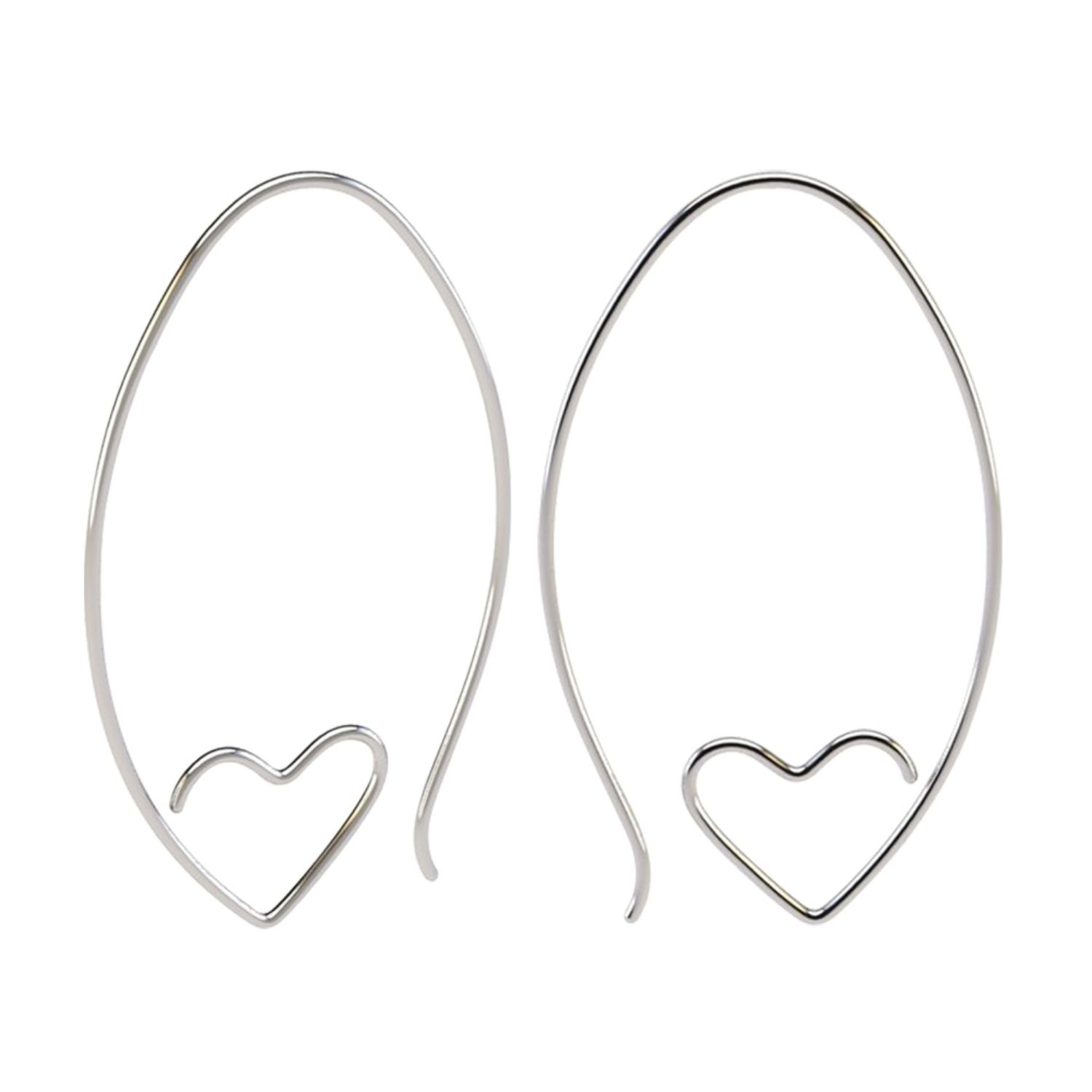 925 Sterling Silver Heart Love Earrings for Teen Women