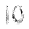 925 Sterling Silver Round Click Top Hoop Earrings for Teen Women