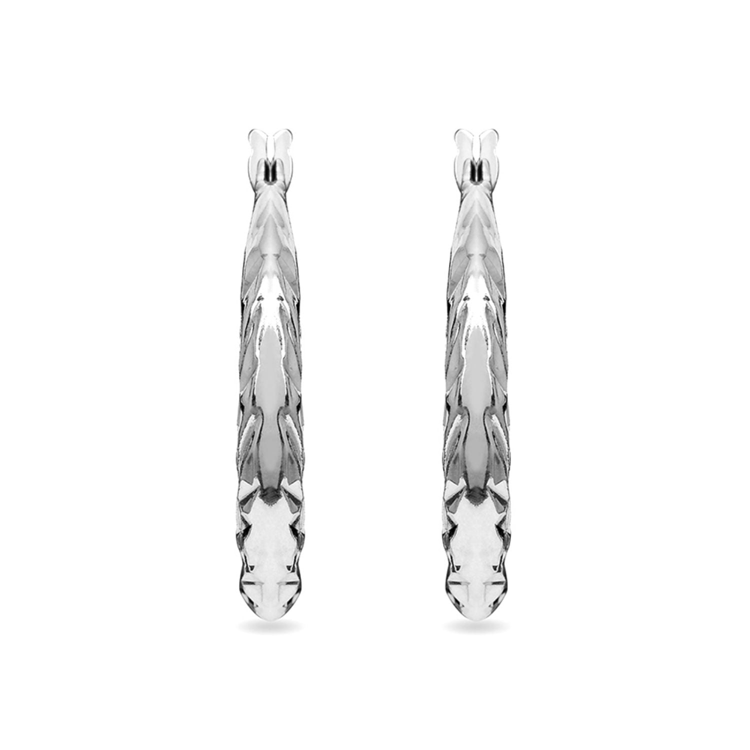925 Sterling Silver Round Click Top Hoop Earrings for Teen Women