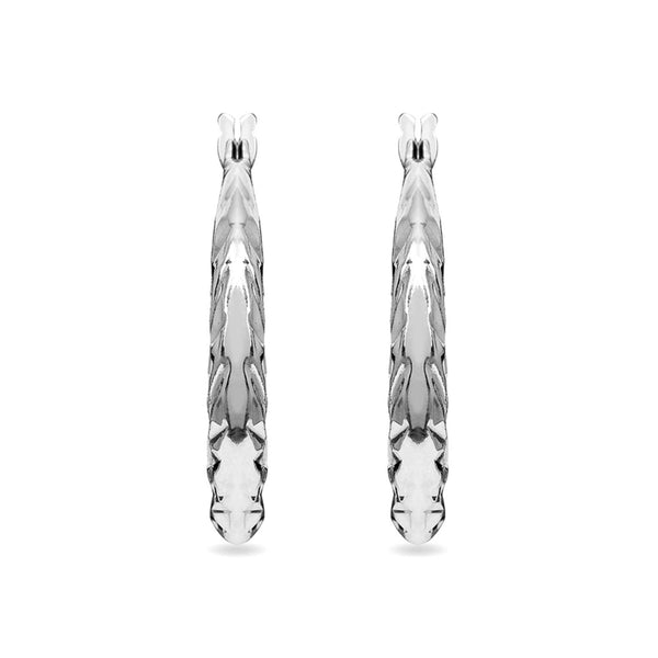 925 Sterling Silver Round Click Top Hoop Earrings for Teen Women