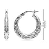 925 Sterling Silver Round Click Top Hoop Earrings for Teen Women