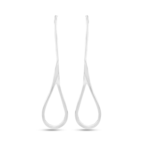 925 Sterling Silver Jewellery Threader Wire Light-Weight Drop Shape Dangle Earrings for Women