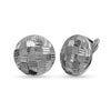 925 Sterling Silver Medium Half-Round Diamond-Cut Button Omega Back Clip-On Stud Earrings for Women Teen