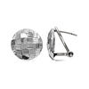 925 Sterling Silver Medium Half-Round Diamond-Cut Button Omega Back Clip-On Stud Earrings for Women Teen